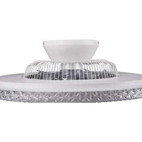 HLW LED Ronde LED plafondlamp ventilator 60 cm mat chroom, dimbaar