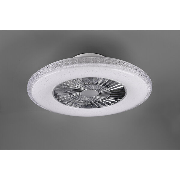 HLW LED Ronde LED plafondlamp ventilator 60 cm mat chroom, dimbaar