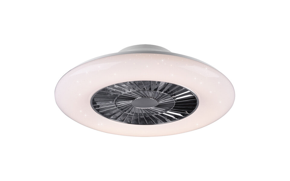 HLW LED LED plafondventilator mat chroom - 40W dimbaar, 4000lm