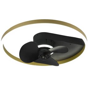 Trion Borkino LED plafondventilator 30W dimbaar mat zwart Trion Borkino LED plafondventilator 30W dimbaar mat zwart