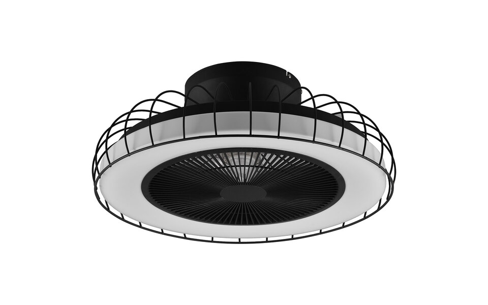 HLW LED Dimbare 30W LED plafondventilator - mat zwart, WiZ