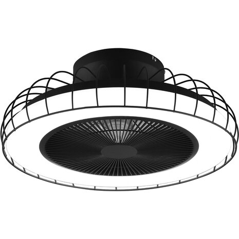 HLW LED Dimbare 30W LED plafondventilator - mat zwart, WiZ