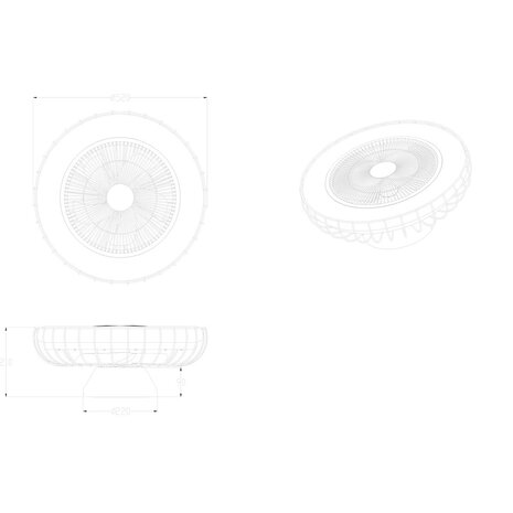 HLW LED Dimbare 30W LED plafondventilator - mat zwart, WiZ