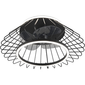 Trion Karla 30W dimbare LED plafondventilator zwart Trion Karla 30W dimbare LED plafondventilator zwart