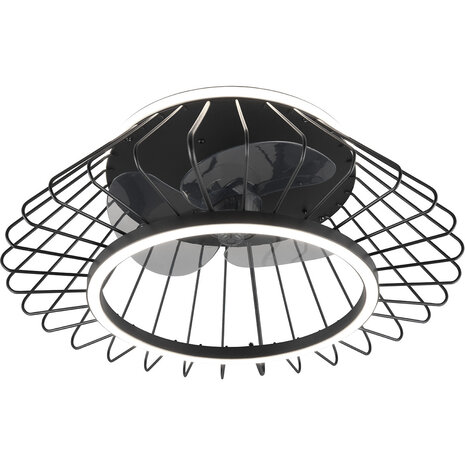 Trion Karla 30W dimbare LED plafondventilator zwart