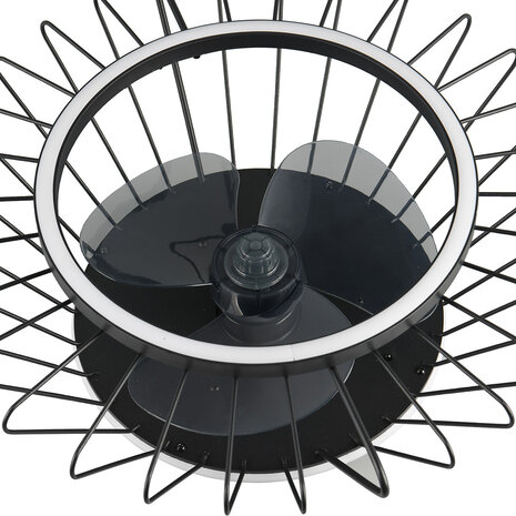 HLW LED Trion Karla 30W dimbare LED plafondventilator zwart