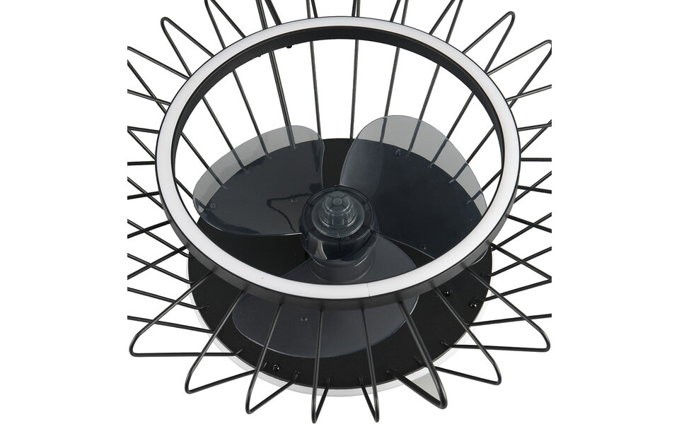 HLW LED Trion Karla 30W dimbare LED plafondventilator zwart