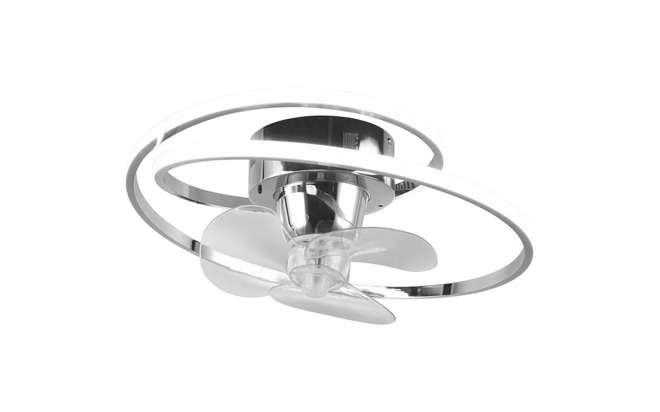 HLW LED 38W LED Plafondventilator Chroom – Dimbaar, 4400 lm