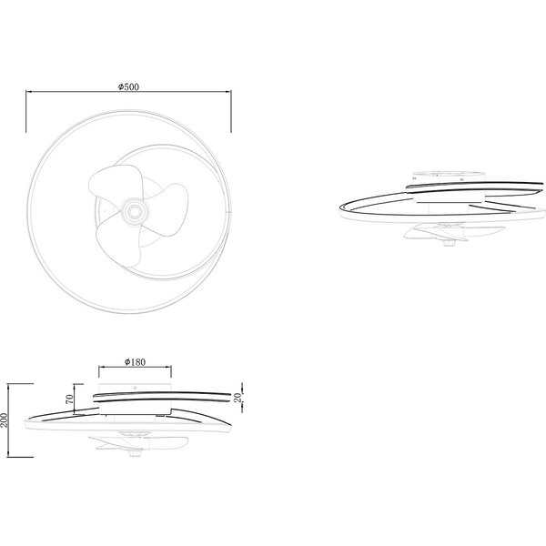HLW LED 38W LED Plafondventilator Chroom – Dimbaar, 4400 lm