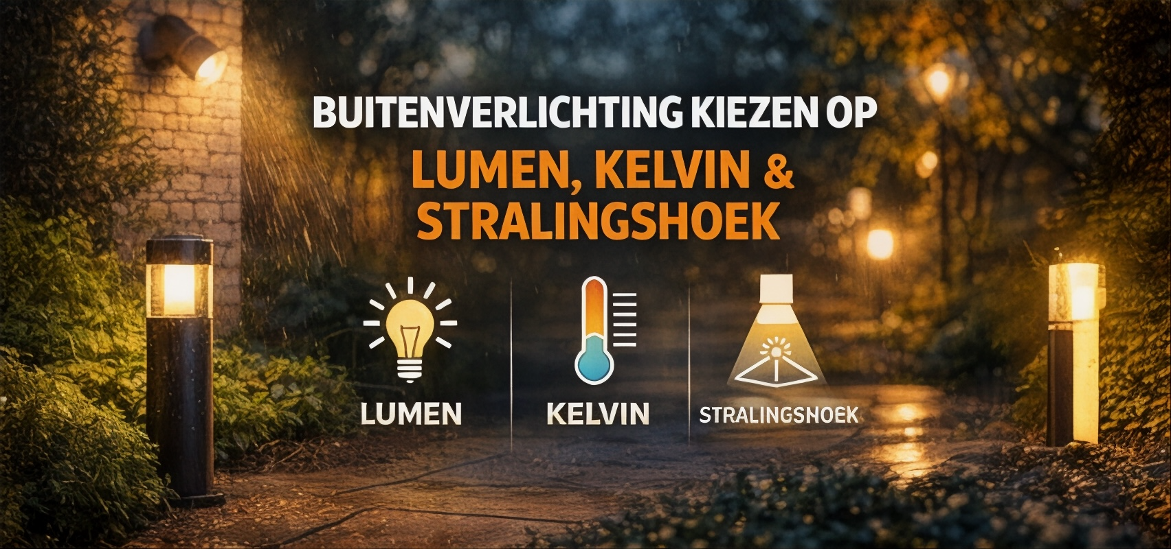 Buitenverlichting kiezen op lumen, Kelvin en stralingshoek