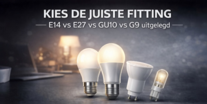 Kies de juiste fitting: E14 vs E27 vs GU10 vs G9 uitgelegd