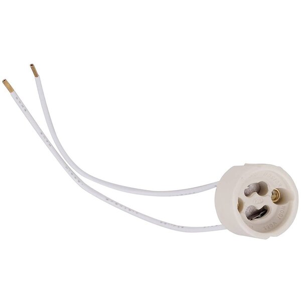 HLW LED GU10 Ceramic Fitting - Durable Lamp Fitting with 15cm Wire for LED Spotlights