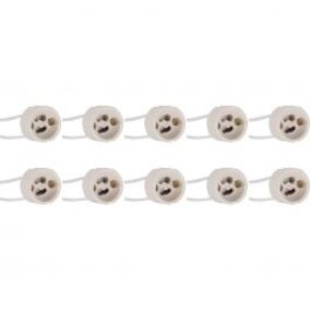 GU10 Fitting 10 Pack - Keramisch met 15cm Draad