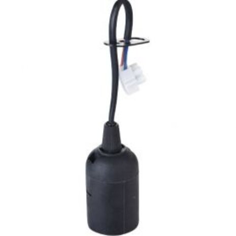 E27 Fitting/Holder Black - Moving fitting with 15cm wire | LED Accessories