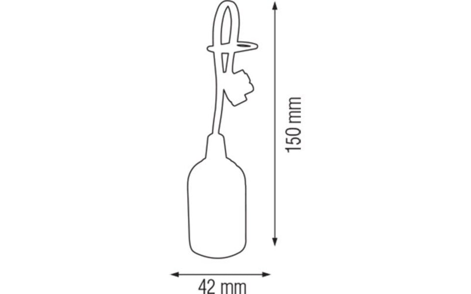 HLW LED E27 Fitting/Holder Black - Moving fitting with 15cm wire | LED Accessories