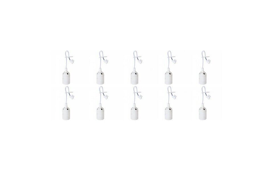HLW LED Set of 10 Moving Fittings - E27 Fitting/Holder White with 15cm Wire HLW LED Set of 10 Moving Fittings - E27 Fitting/Holder White with 15cm Wire