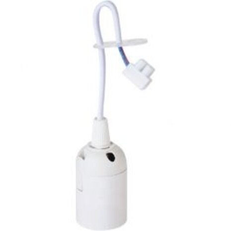 E27 Lamp Fitting White - Durable LED Accessories with 15cm Moving Wire