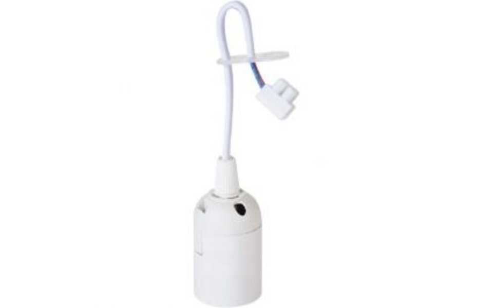 HLW LED E27 Lamp Fitting White - Durable LED Accessories with 15cm Moving Wire