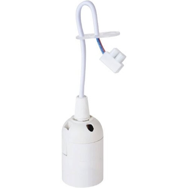 HLW LED E27 Lamp Fitting White - Durable LED Accessories with 15cm Moving Wire