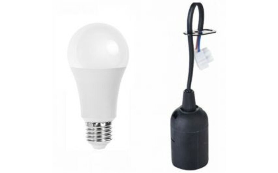 HLW LED Verhuisfitting Set 10 Stuks - E27 Fitting 15W LED Toebehoren - Helder Koud Wit 6500K