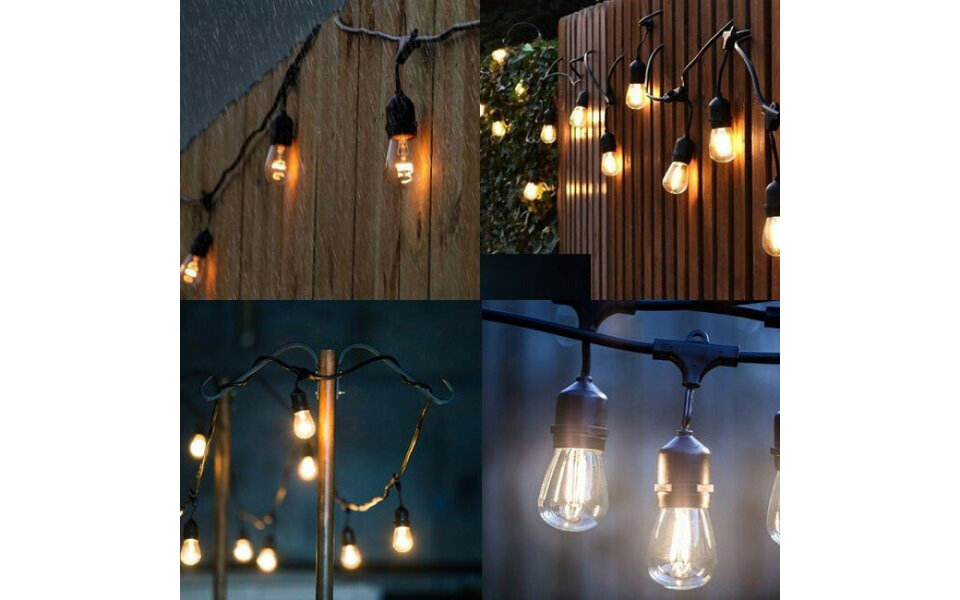 HLW LED String Light Cable 10m with 10 E27 Lamp Fittings - 750W LED Accessories