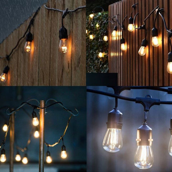 HLW LED String light 10m light cord with 10 E27 fittings - 1500W LED & string light accessories
