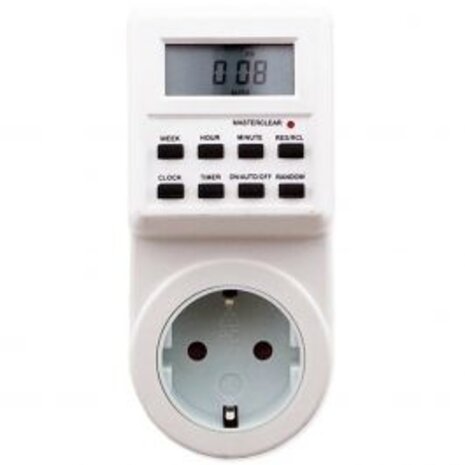 Aigi Tronan 3680W Timer Switch - Digital LED Accessory Switch White NL