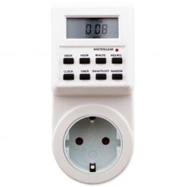 HLW LED Aigi Tronan 3680W Timer Switch - Digital LED Accessory Switch White NL