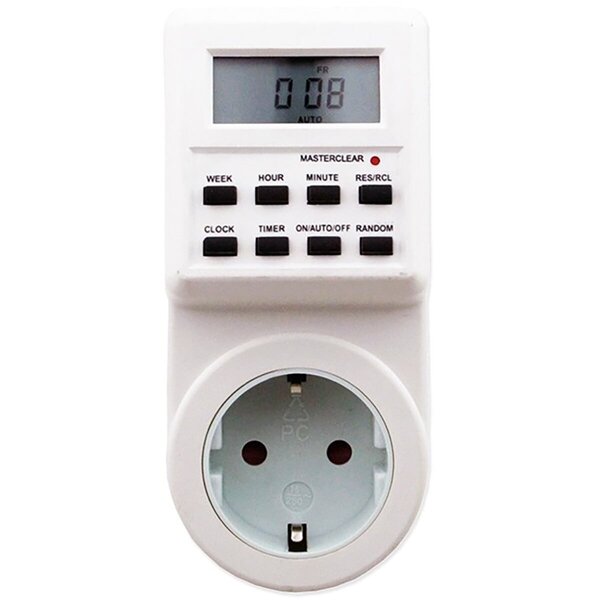 HLW LED Aigi Tronan 3680W Timer Switch - Digital LED Accessory Switch White NL