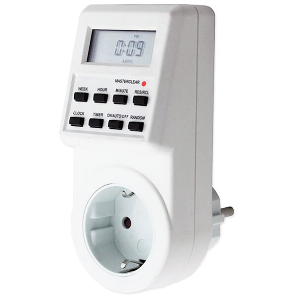 HLW LED Aigi Tronan 3680W Timer Switch - Digital LED Accessory Switch White NL