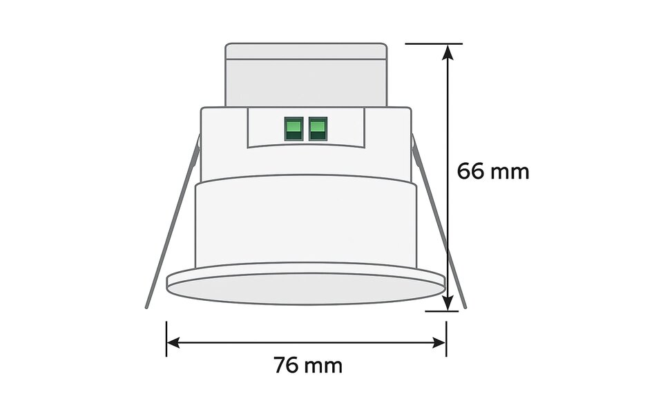 HLW LED Recessed Microwave Motion Sensor IP54 Ø76mm 1200W – LED Accessories with 360° Detection