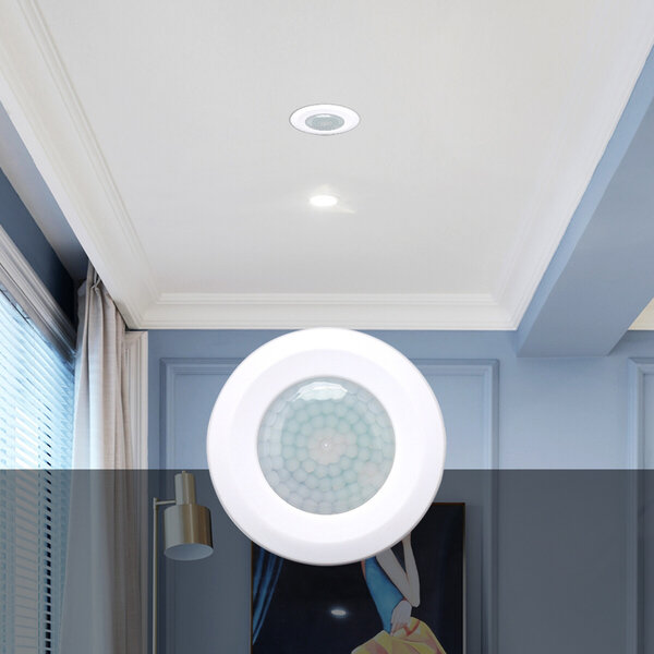HLW LED Aigi Bewegingssensor Inbouw Rond Mat Wit - 360° detectie en 8m bereik, ideaal LED toebehoren