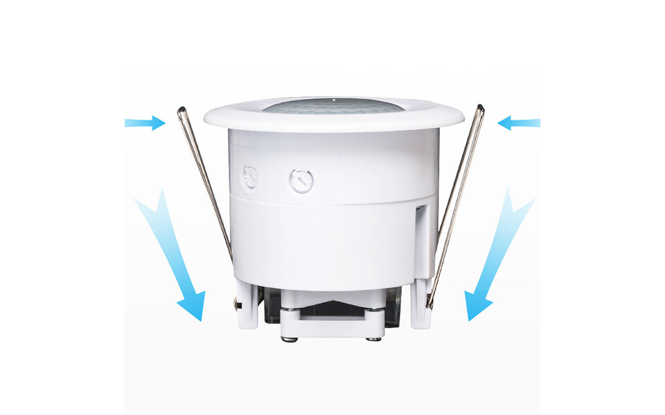 HLW LED Aigi Motion Sensor Recessed Round Matte White - 360° detection and 8m range, ideal LED accessory