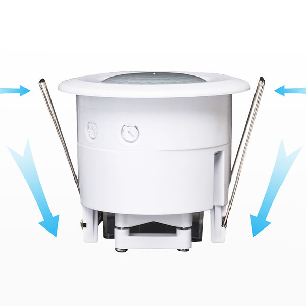 HLW LED Aigi Bewegingssensor Inbouw Rond Mat Wit - 360° detectie en 8m bereik, ideaal LED toebehoren