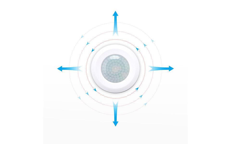 HLW LED Aigi Motion Sensor Recessed Round Matte White - 360° detection and 8m range, ideal LED accessory