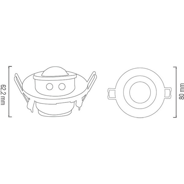 HLW LED Bewegingssensor Rovy - Inbouw Rond Mat Wit Kunststof, 360° 6m, LED Toebehoren
