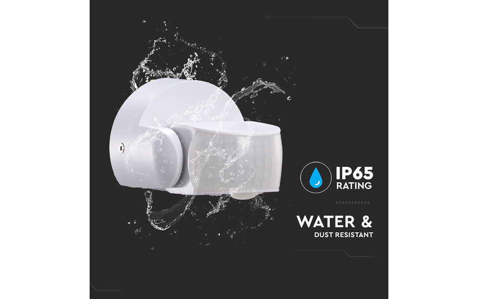 HLW LED Motion sensor Viron Ubim - Surface-mounted Round Matt White - LED accessories 180° range