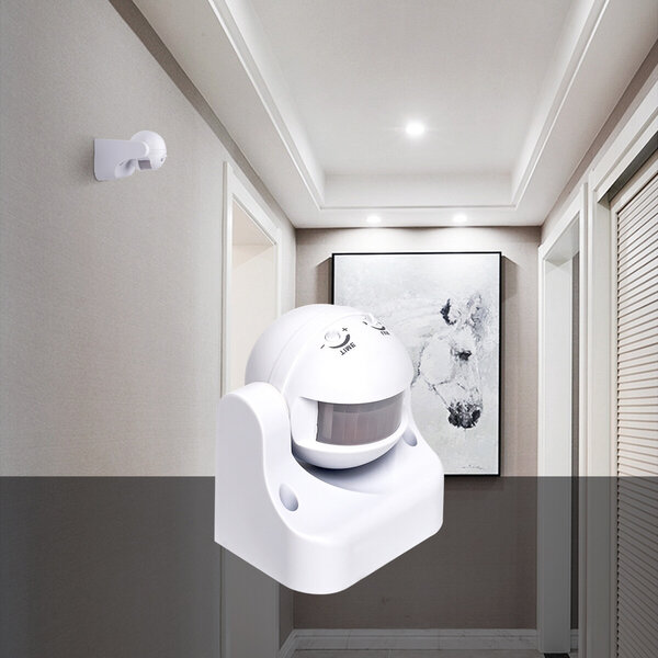 HLW LED Motion sensor Aigi Infy - Round LED accessories, 180° detection & 12m range, splash-proof