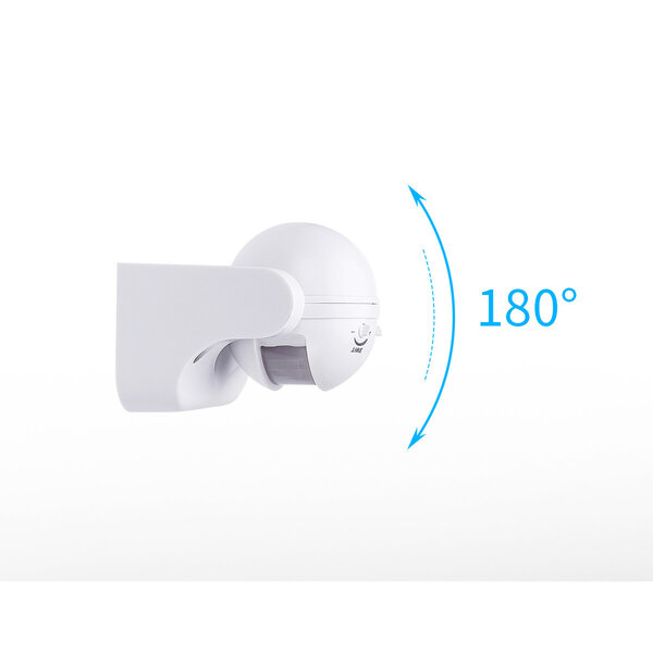 HLW LED Motion sensor Aigi Infy - Round LED accessories, 180° detection & 12m range, splash-proof