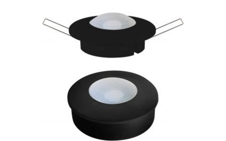 HLW LED Motion sensor PIR Kozolux - 300W LED, 6m range, 360° detection, recessed & surface mounted, black