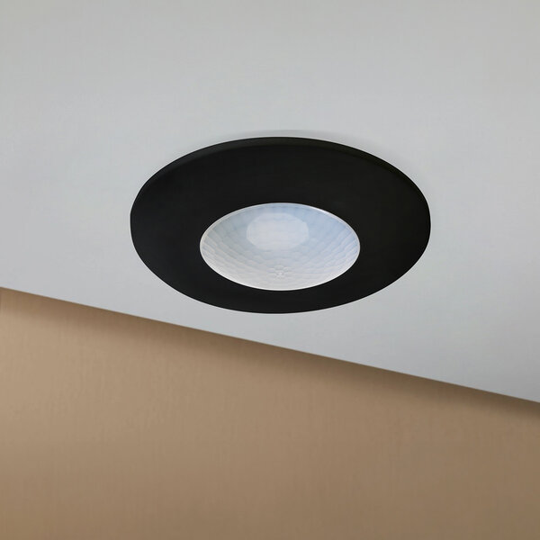 HLW LED Bewegingssensor PIR Kozolux - 300W LED, 6m bereik, 360° detectie, inbouw & opbouw, zwart