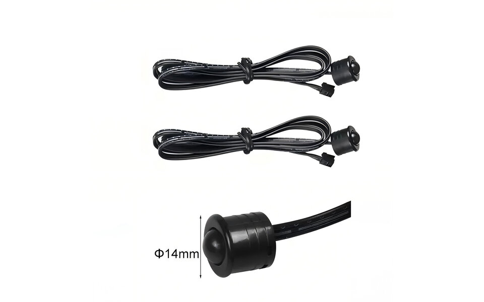 Velvalux Velvalux Motion Sensor for LED Stair Lighting - Recessed & Surface Mounted - Set of 2 Black Sensors