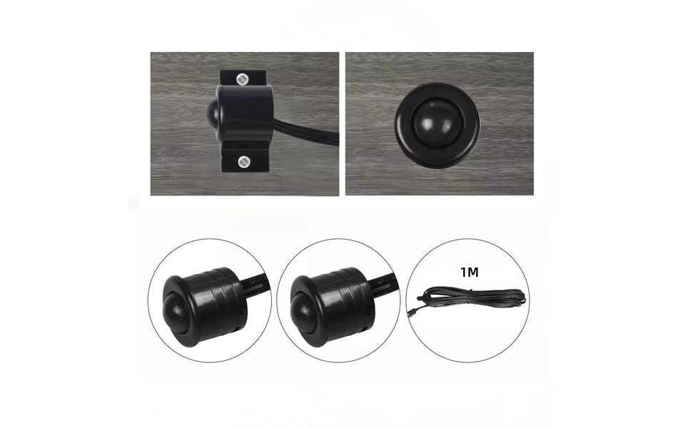 Velvalux Velvalux Motion Sensor for LED Stair Lighting - Recessed & Surface Mounted - Set of 2 Black Sensors