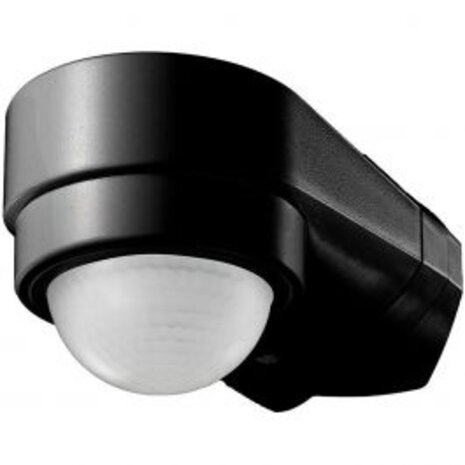 Motion sensor Viron Muci - Surface-mounted Round Matte Black, 180° range, LED accessories