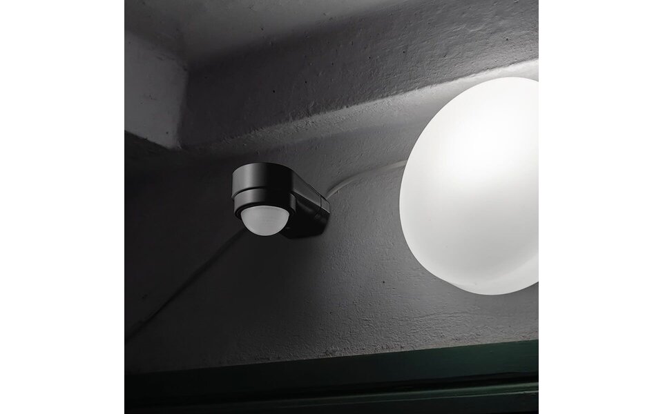 HLW LED Motion sensor Viron Muci - Surface-mounted Round Matte Black, 180° range, LED accessories