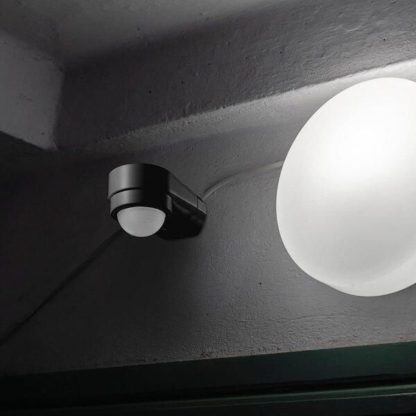 HLW LED Bewegingssensor Viron Muci - Opbouw Rond Mat Zwart, 180° bereik, LED toebehoren