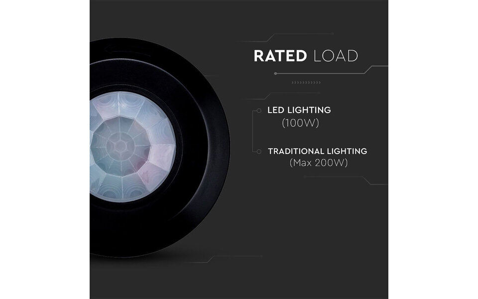 HLW LED Viron Cinti Motion Sensor - LED accessories Matte Black 360° Surface Mount HLW LED Viron Cinti Motion Sensor - LED accessories Matte Black 360° Surface Mount
