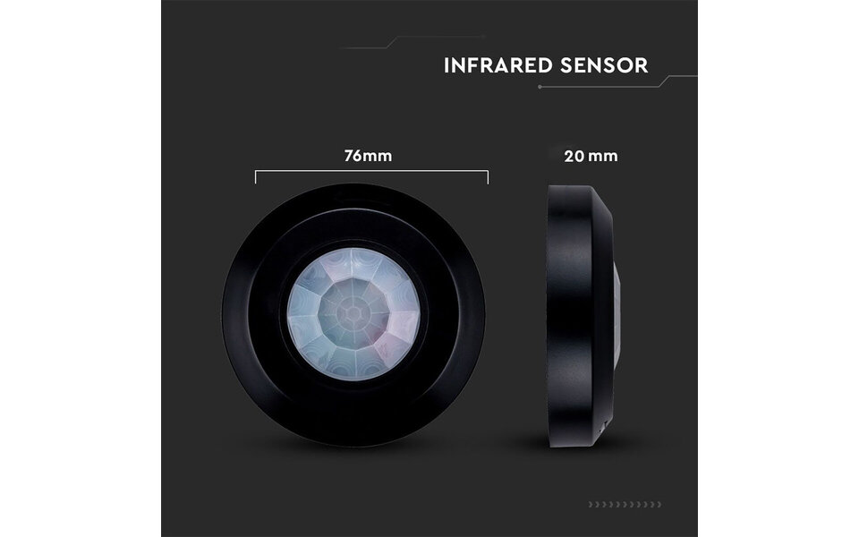 HLW LED Viron Cinti Motion Sensor - LED accessories Matte Black 360° Surface Mount HLW LED Viron Cinti Motion Sensor - LED accessories Matte Black 360° Surface Mount