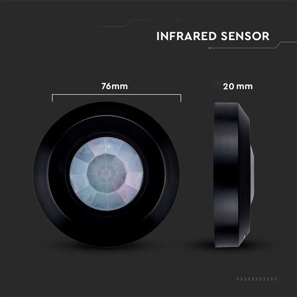 HLW LED Viron Cinti Bewegingssensor - LED toebehoren Mat Zwart 360° Opbouw