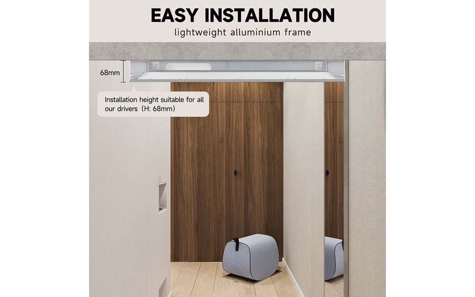 Velvalux Velvalux LED Panel Surface Mount Frame 30x60 White Aluminum - Ideal LED accessories